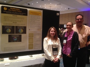 My colleagues and me with our poster. (L to R) Kelly Robinson, Carrie Moran (me), and Michael Furlong.